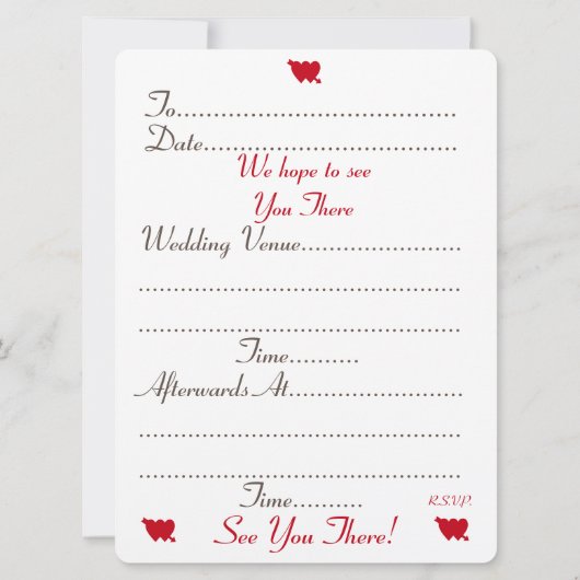 Invitation une mariage romantique (Dos)