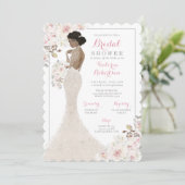 Invitation Une mariée afro-américaine en Fête des mariées de (Debout devant)