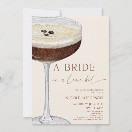 Invitation Une Mariée Dans Une Fête des mariées Tini Bit Mart (Devant)