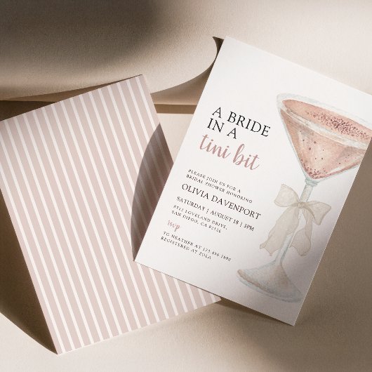Invitation Une mariée dans une Fête des mariées Tini Bit Mart