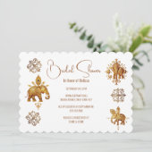 Invitation Une mariée d'éléphant indien en hindi (Debout devant)