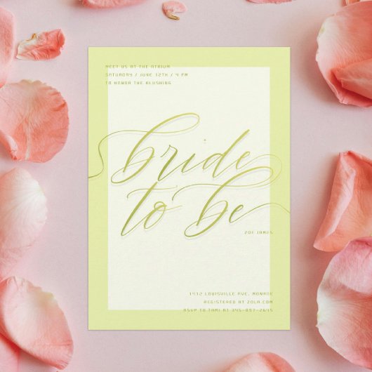 Invitation Une mariée verte | Fête des mariées de script mode