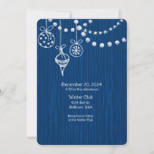 Invitation Une Marque Blanche Mariage De Noël Sur Bleu (Dos)