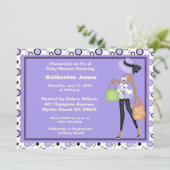 Invitation Une mère afro-américaine Baby shower sur invitatio (Debout devant)