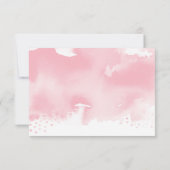 Invitation UNE NOTE SUR LES CADEAUX aquarelle rose poudré et  (Dos)