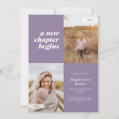 Invitation Une nouvelle Chapter Begins Lilac Graduation Invit (Devant)