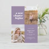 Invitation Une nouvelle Chapter Begins Lilac Graduation Invit (Debout devant)