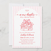 Invitation Une nouvelle étape Fête de bébé rose (Devant)