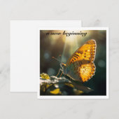 Invitation Une nouvelle naissance Papillon jaune Fête prénata (Devant / Derrière)