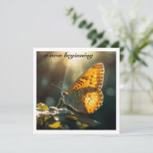 Invitation Une nouvelle vie commence Baby Shower Papillon Jau (Debout devant)