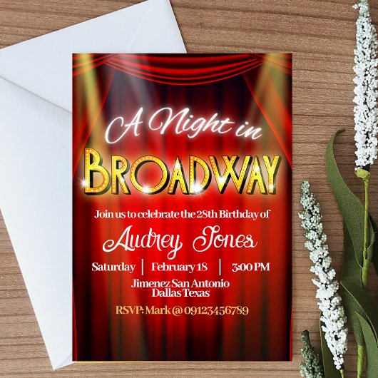 Invitation Une nuit à Broadway