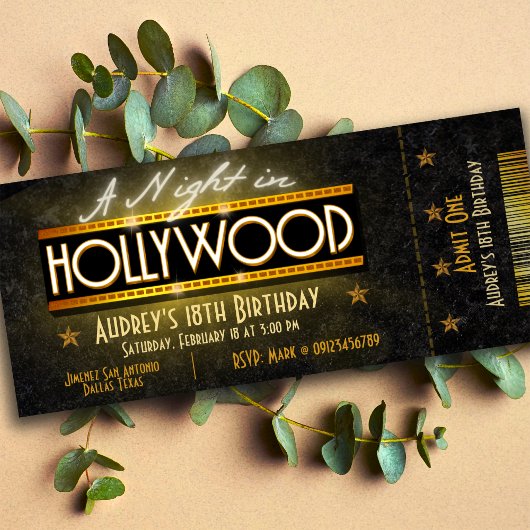 Invitation Une nuit à Hollywood Ticket