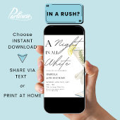 Invitation Une nuit en tout blanc fête d'anniversaire