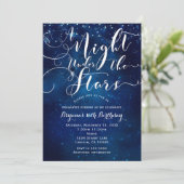 Invitation UNE NUIT SOUS LES ÉTOILES Ciel bleu étoilé brillan (Debout devant)