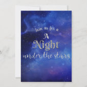 Invitation Une Nuit Sous les Étoiles Ciel Étoilé Fête Douzièm (Dos)