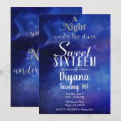 Invitation Une Nuit Sous les Étoiles Ciel Étoilé Fête Douzièm (Devant / Derrière)