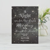 Invitation Une nuit sous les étoiles Dark Night Sky Mariage (Debout devant)