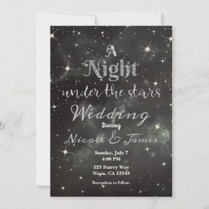 Invitation Une nuit sous les étoiles Dark Night Sky Mariage