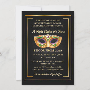Invitation Une nuit sous les étoiles Gold Prom