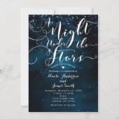 Invitation UNE NUIT SOUS LES ÉTOILES Mariage sous un ciel ble (Devant)