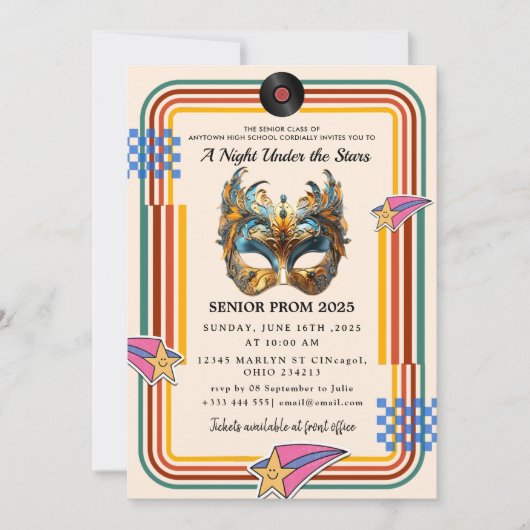 Invitation Une nuit sous les étoiles Prom (Devant)