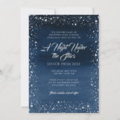 Invitation Une nuit sous les étoiles Silver Navy Blue Prom (Devant)