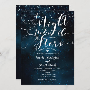 Invitation UNE NUIT SOUS LES ÉTOILES Starry Blue Skies Mariag