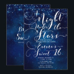 Invitation UNE NUIT SOUS LES ÉTOILES Starry Blue Sky Sweet 16<br><div class="desc">Customisez les deux côtés comme vous voulez,  pour n'importe quel événement.</div>