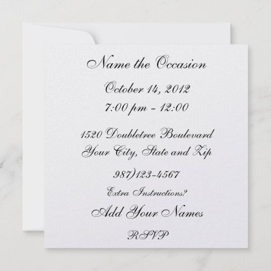 Invitation Une occasion élégante - SRF (Dos)