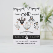 Invitation UNE Oie Éffrayante ! Fête du premier anniversaire (Debout devant)