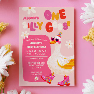 Invitation Une oie idiote Enfants d'été Super 1er anniversair