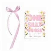 Invitation Une oie idiote | Filles florales roses 1er anniver