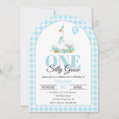 Invitation Une oie idiote, le premier anniversaire du garçon (Devant)