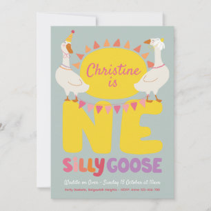 Invitation Une Oie Idiote, Premier Anniversaire Fille