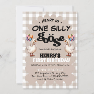 Invitation Une oie sotte drôle mignonne garçon 1er fête d'ann