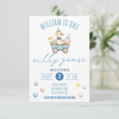 Invitation Une oie sotte, première fête d'anniversaire (Debout devant)