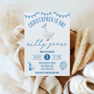 Invitation Une oie sotte, première fête d'anniversaire