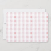 Invitation Une oie sotte rose En vichy fille 1er anniversaire (Dos)