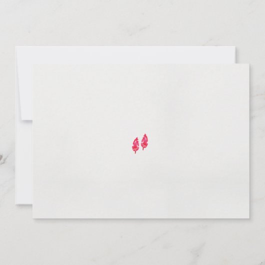 Invitation une paire de feuilles rouges sur un arrière - plan (Dos)