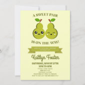 Invitation Une Paire Douce Est En Route ! Baby shower Pear Tw (Devant)