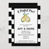 Invitation Une Paire Parfaite ! Fête des mariées moderne des  (Devant / Derrière)