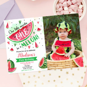 Invitation Une Pastèque One in a Melon 1re Photo d'anniversai