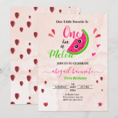 Invitation une pastèque un petit chou à la crème pastèque (Devant / Derrière)