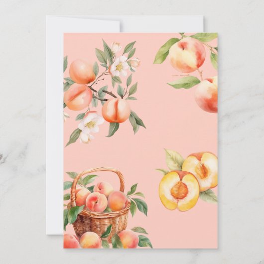 Invitation Une Pêche Douce Fruit D'Été Premier Anniversaire (Dos)