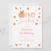 Invitation Une Pêche Douce Premier anniversaire (Devant)