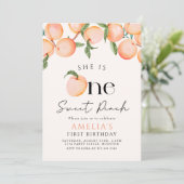 Invitation Une Pêche Douce Premier anniversaire (Debout devant)