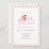 Invitation Une Pêche Douce Premier anniversaire (Devant)