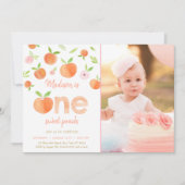 Invitation Une Pêche Douce Premier anniversaire (Devant)