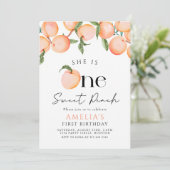 Invitation Une Pêche Douce Premier anniversaire (Debout devant)