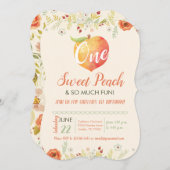 Invitation Une Pêche Douce Premier anniversaire (Devant / Derrière)